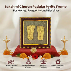 Original Lakshmi Charan Pyrite Frame for Wealth