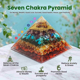 Original Seven Chakra Crystal Pyramid - 3 Inch