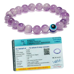 Original Amethyst Bracelet with Evil Eye