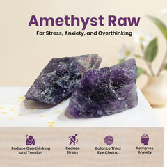 Natural Amethyst Crystal Stone Original Certified - Raw - 2+ Piece