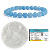 SOLAVA Aquamarine Bracelet Original Certified with Selenite Plate