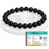 Original Black Obsidian Bracelet with Selenite Plate