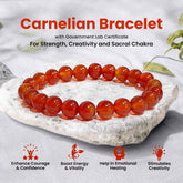 Original Carnelian Crystal Bracelet with Certificate