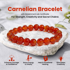 Original Carnelian Crystal Bracelet with Certificate
