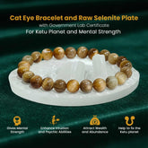 Original Cat’s Eye Bracelet with Raw Selenite Plate