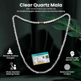 Original Clear Quartz Mala with Certificate