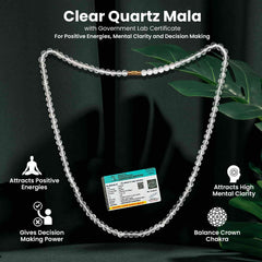 Original Clear Quartz Mala with Certificate