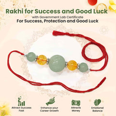 Crystal Rakhi for Success and Good Luck with Certificate