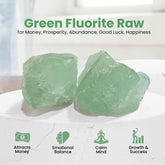 Natural Green Fluorite Raw Crystal Stone Original Certified - 2 Piece