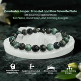 Natural Kambaba Jasper Bracelet with Raw Selenite Plate