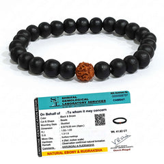 SOLAVA Karungali Bracelet with Rudraksha Beads