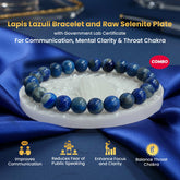 Original Lapis Lazuli Bracelet with Selenite Plate