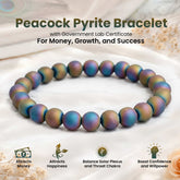 SOLAVA Peacock Pyrite Bracelet for Men & Women