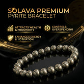 Premium Pyrite Bracelet with Certificate for Men and Women