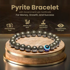 Original Pyrite Bracelet with Evil Eye