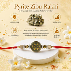 Premium Pyrite Crystal Rakhi with Zibu Coin