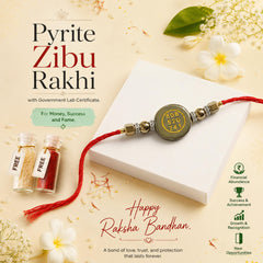 Premium Pyrite Crystal Rakhi with Zibu Coin