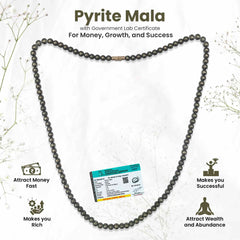 Original Pyrite Crystal Mala with Certificate