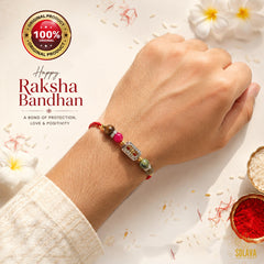 Rajyog Crystal Rakhi for Brother and Bhabhi