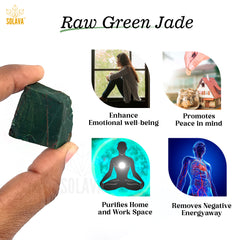Natural Green Jade Crystal Stone Original Certified - Raw - 2 Piece