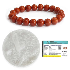 Original Red Jasper Bracelet Original Certified with Selenite Plate