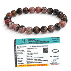 Rhodonite Bracelet with Certificate