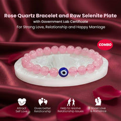 Original Rose Quartz Bracelet with Selenite Plate