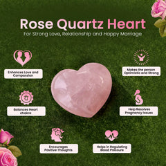 Natural Rose Quartz Heart Shaped Crystal Stone Original Certified