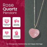 Rose Quartz Heart Pendant with Chain - Valentines Gift