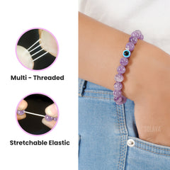 Original Amethyst Bracelet with Evil Eye