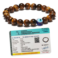 Original Tiger Eye Bracelet with Evil Eye