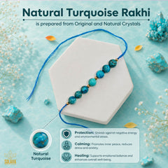 Rakhi - Turquoise Crystal Rakhi for brother and Bhabhi