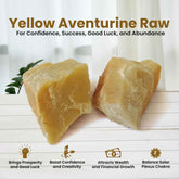 Natural Original Yellow Aventurine Crystal Original Certified - Raw - 2+ Piece