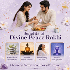 Divine Peace Rakhi - Amethyst and Clear Quartz Rakhi with Certificate