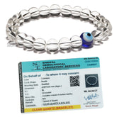 Original Clear Quartz Bracelet with Evil Eye