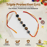 Original Triple Protection Crystal Rakhi with Certificate