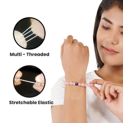 Original Rose Quartz Bracelet with Evil Eye