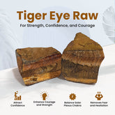 Natural Tiger Eye Crystal Stone Original Certified - Raw - 2 Piece