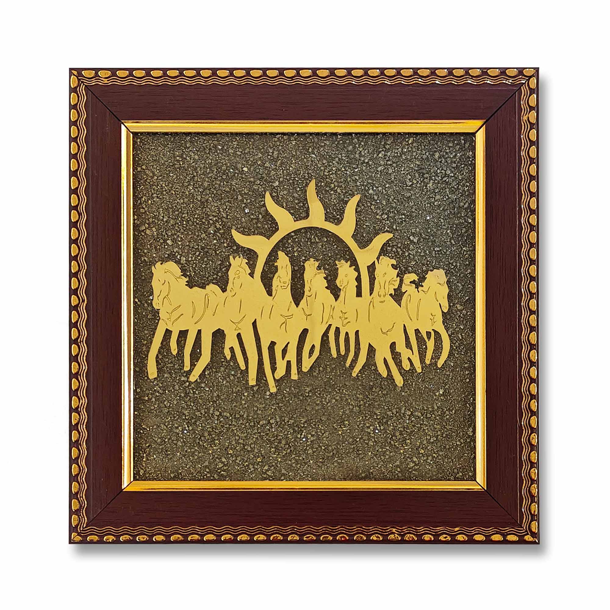 Original Seven Horse Pyrite Frame - Certified 7 Horse Frame