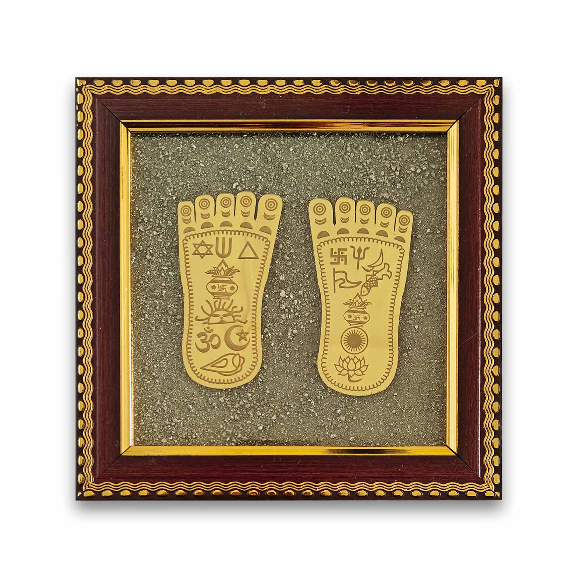 Original Lakshmi Charan Pyrite Frame for Wealth