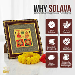 Original Laxmi Kuber Yantra Pyrite Frame - Certified Dhan Kuber Yantra Frame