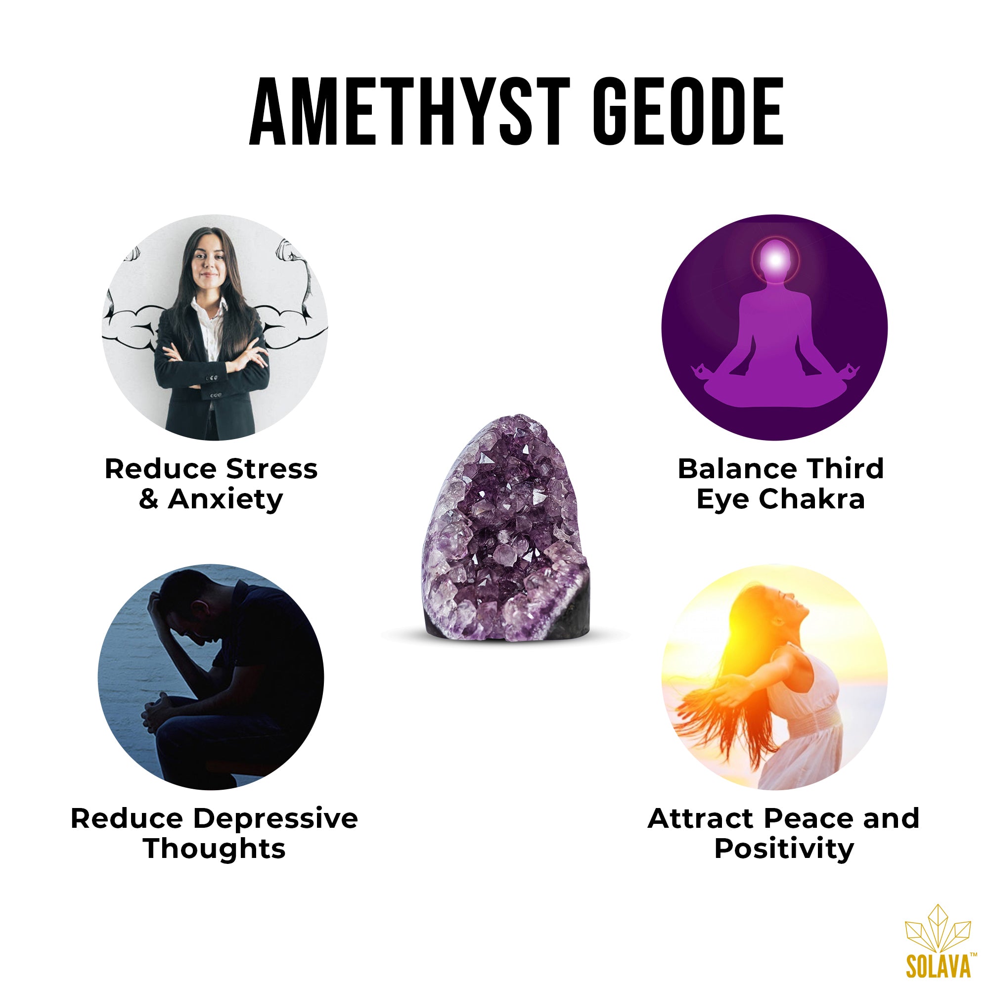 Original Amethyst Geode for Peace and Positivity - 400+ Gram