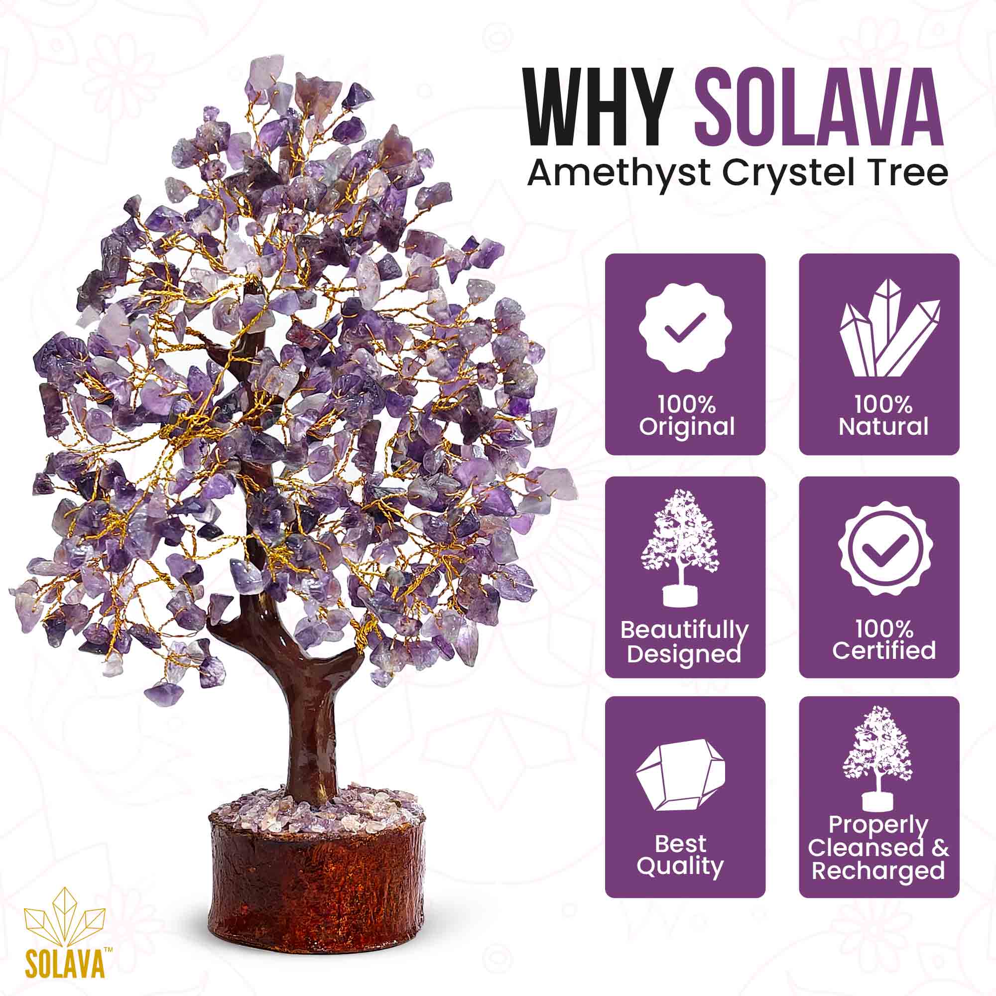 Original Amethyst Tree - Certified Amethyst Crystal Tree