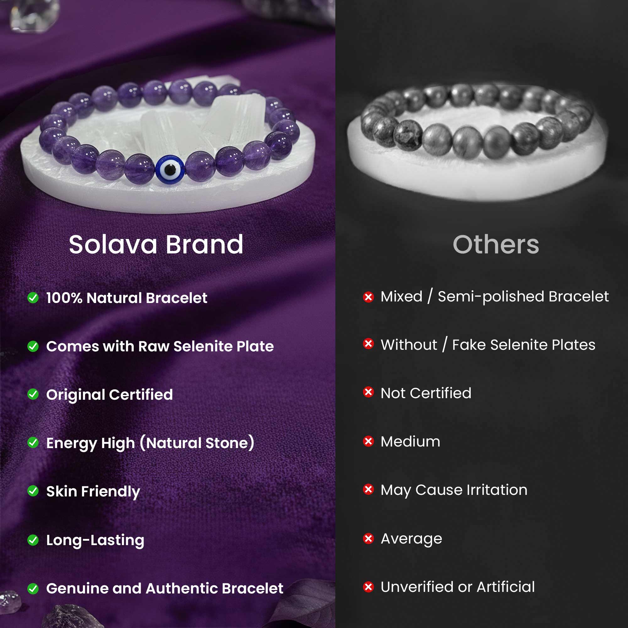 Solava Amethyst Bracelet Original with Raw Selenite Plate