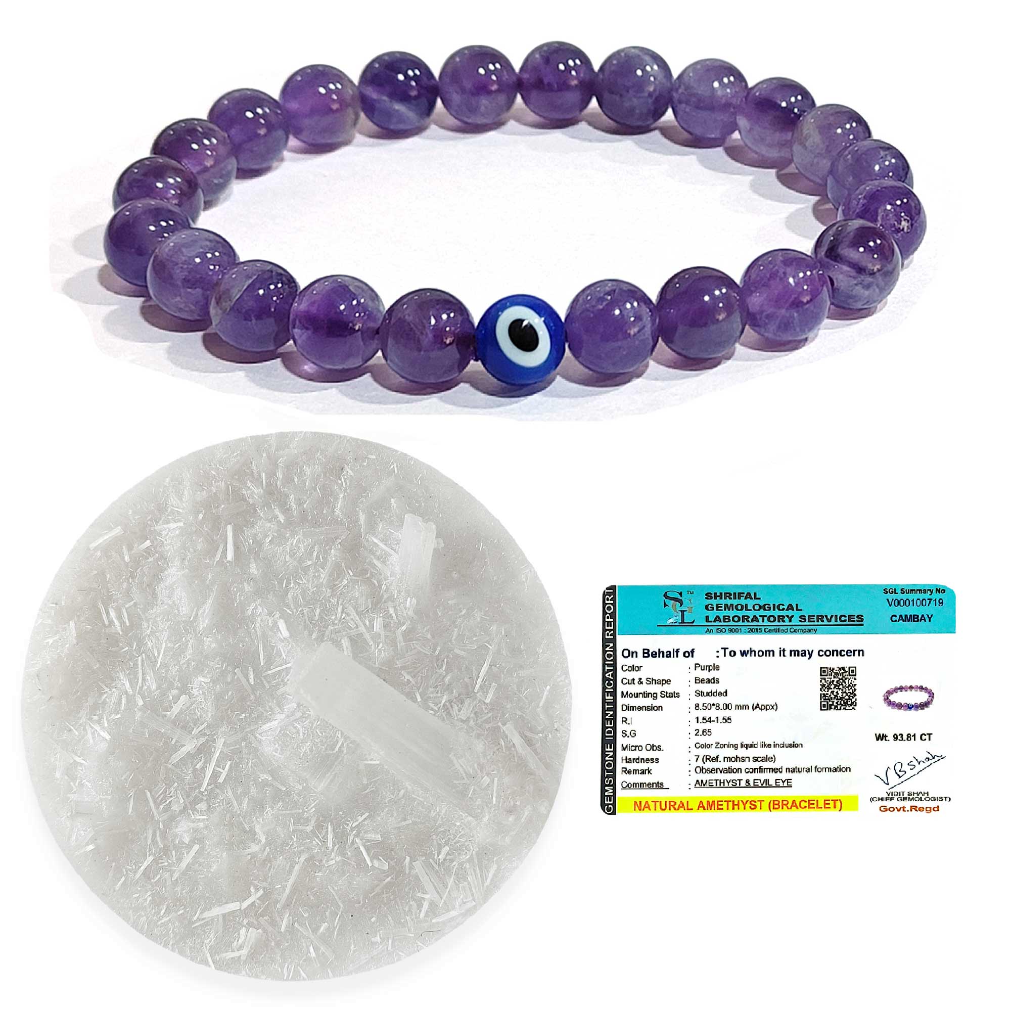 Solava Amethyst Bracelet Original with Raw Selenite Plate