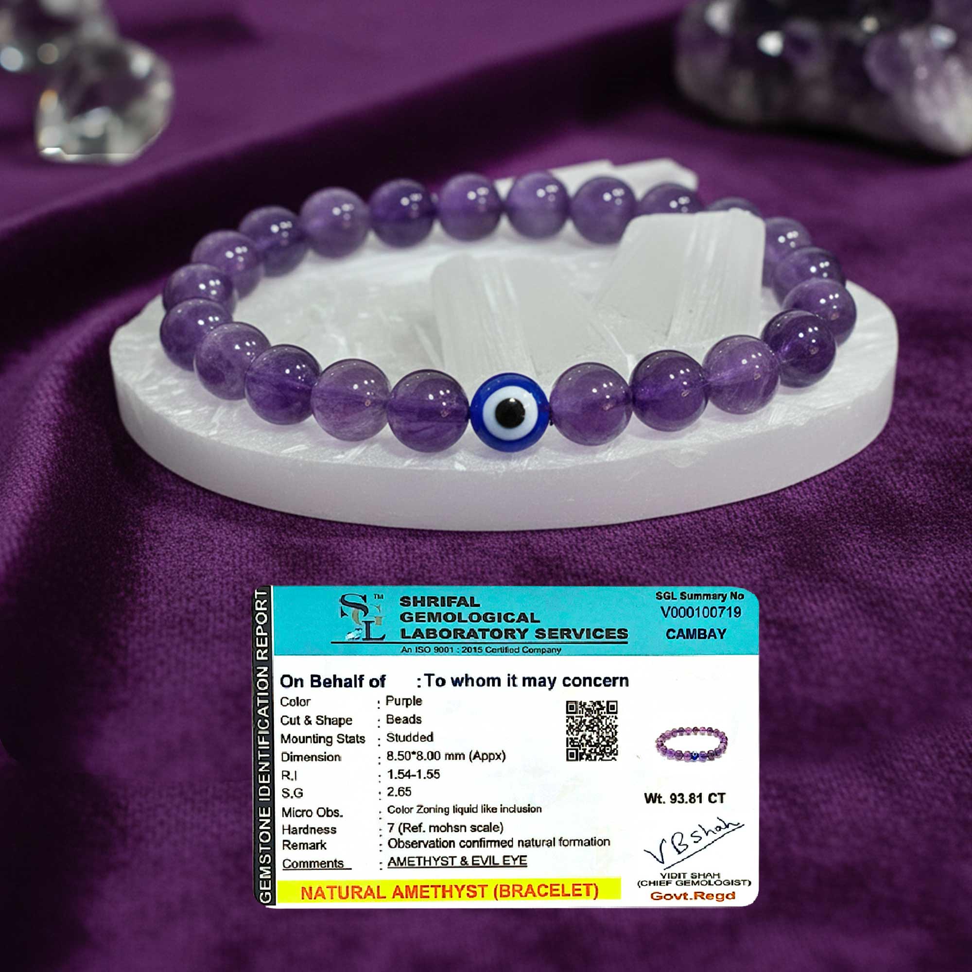 Solava Amethyst Bracelet Original with Raw Selenite Plate