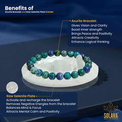Original Azurite Bracelet with Selenite Plate
