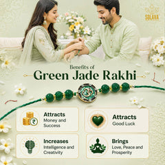 Natural Green Jade Crystal Rakhi with Om Charm