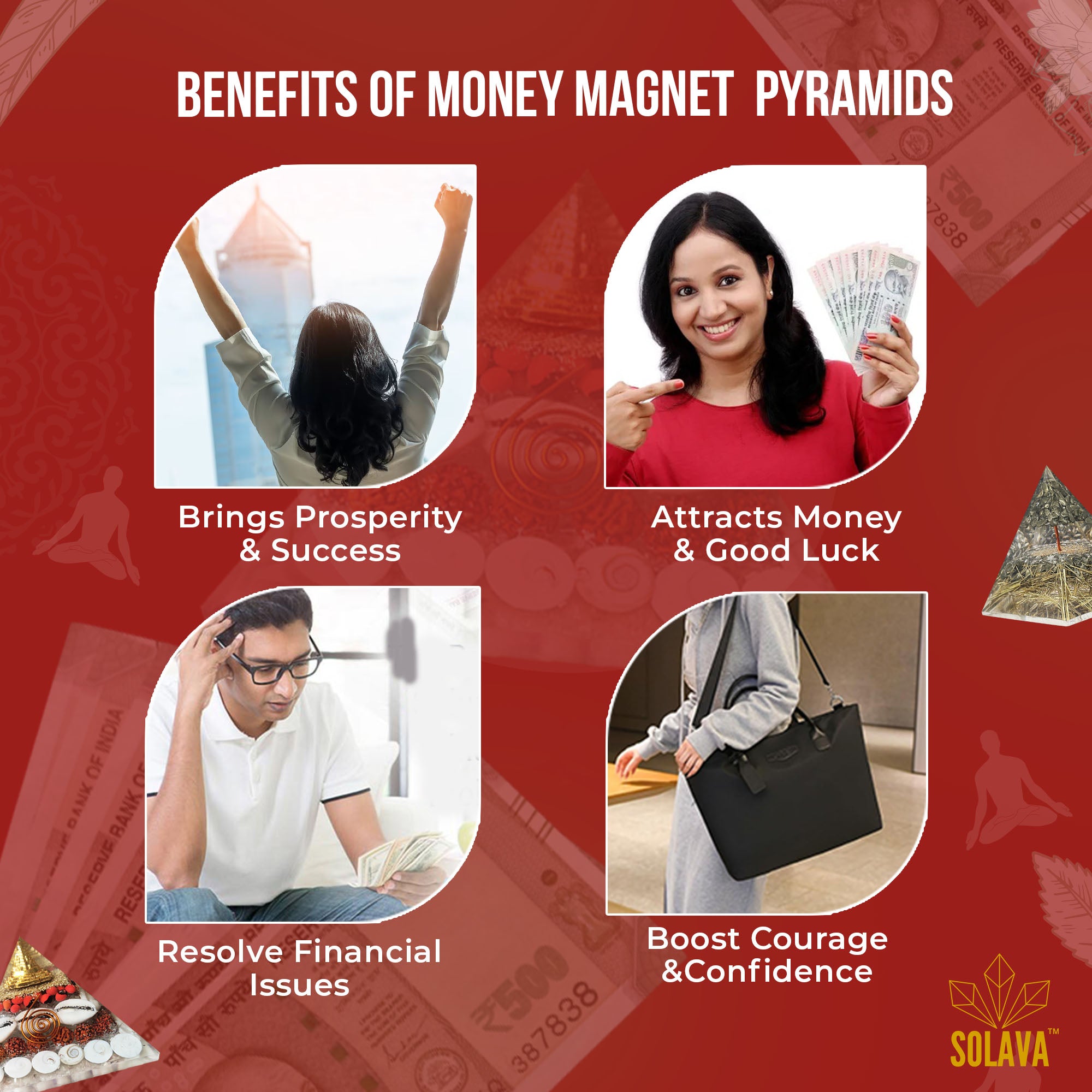 Original Money Magnet Crystal Pyramids