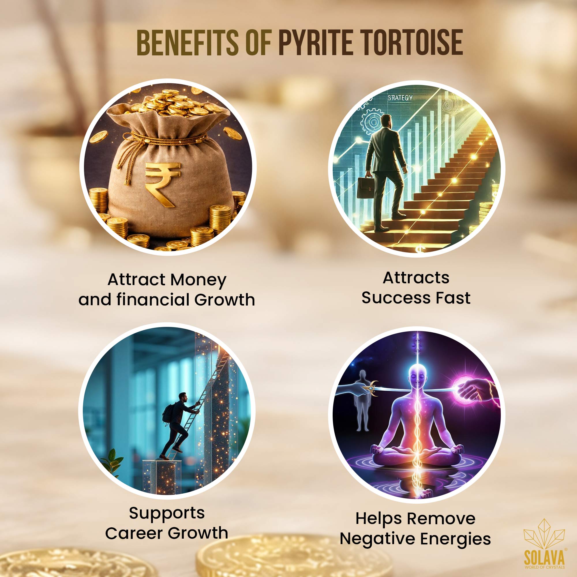 Natural Pyrite Tortoise (Kachhua) for Money, Vastu & Feng Shui